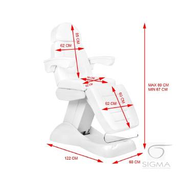 Fotel kosmetyczny LUX 4M biały z kołyską