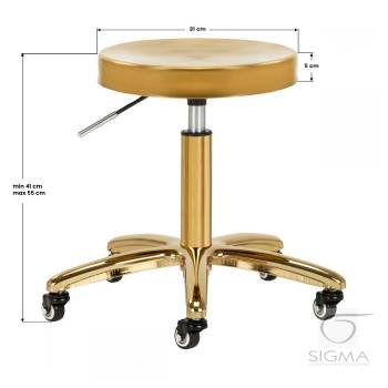 Taboret kosmetyczny / fryzjerski złoty AM-863