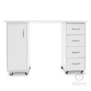 Biurko 2027 BP białe, dwie szafki