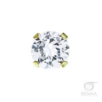 System75 Cubic Zirconia złota 3mm, złoto 14K