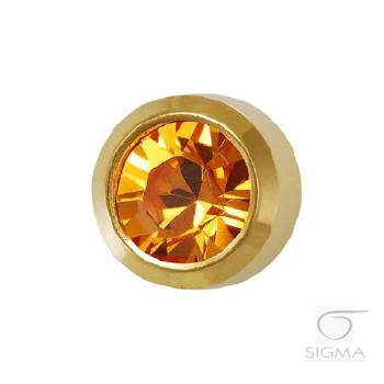 Studex topaz złoty oprawa pełna, średni