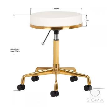 Taboret kosmetyczny H4 złoto biały