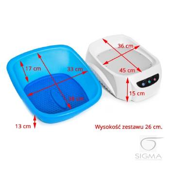 Brodzik Azzurro z masażerem i wózkiem