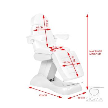 Fotel kosmetyczny LUX 4M biały z kołyską