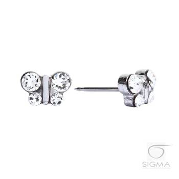 System75 motylek biały srebrny