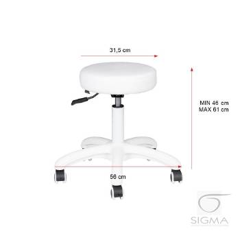 Taboret kosmetyczny AM-303-2 biały