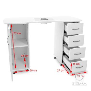 Biurko 2027 ZP białe, dwie szafki