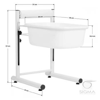 Brodzik do pedicure z regulowaną wysokością biały