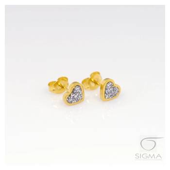 System75 serduszko srebrne w oprawie złotej