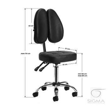 Taboret kosmetyczny H14 czarny