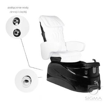 Fotel pedicure SPA AS-122 cz-b. z funkcją masażu
