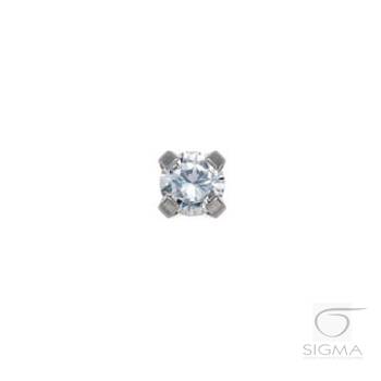 System75 Cubic Zirconia srebrna 3mm, złoto 18K