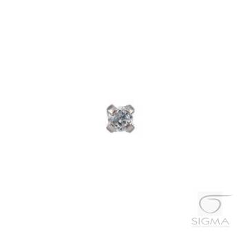 System75 Cubic Zirconia srebrna 2mm, złoto 18K