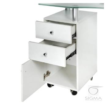 Stolik do manicure z pochłaniaczem BD-3453+P biały