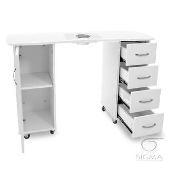 Biurko 2027 ZP białe, dwie szafki