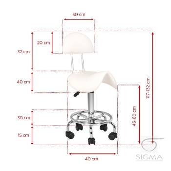 Taboret kosmetyczny 6001 biały