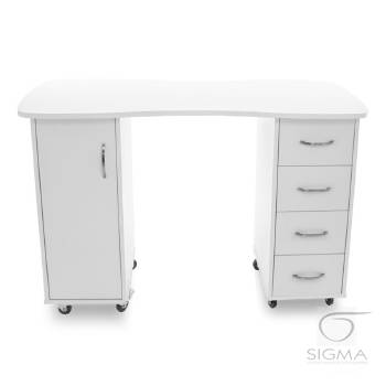 Biurko 2027 BP białe, dwie szafki