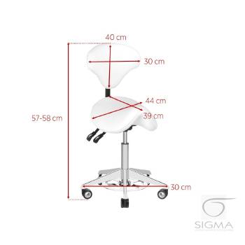Taboret kosmetyczny Azzurro 037F Bump-up biały