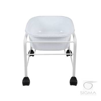 Brodzik do pedicure prosty z kółkami biały