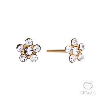 System75 stokrotka złota 6 kryształków, złoto 14K