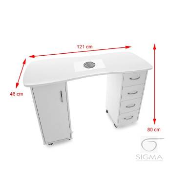 Biurko 2027 ZP białe, dwie szafki