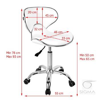 Taboret kosmetyczny Gabbiano Q-4599 biały