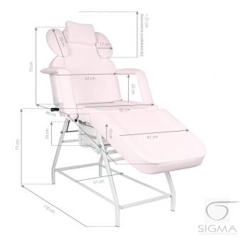 Fotel zabiegowy do rzęs Ivette różowy