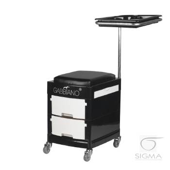 Pomocnik-taboret do pedicure 16 plus czarny/biały