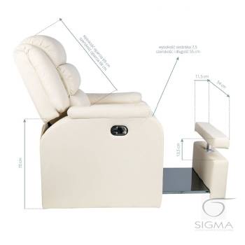 Fotel SPA do pedicure Hilton kremowy