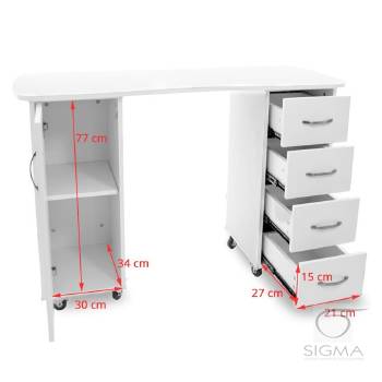 Biurko 2027 BP białe, dwie szafki