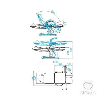 Fotel podologiczny Azzurro 709A 3 siln. szary