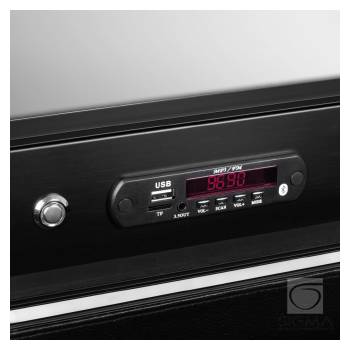 Kufer przenośne stanowisko z głośnikami czarne