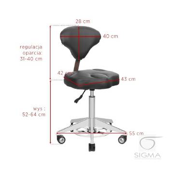 Taboret kosmetyczny Azzurro 156F Bump-up biały