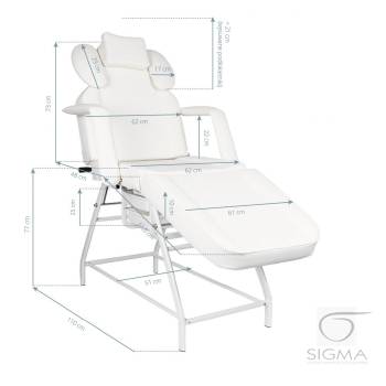 Fotel zabiegowy do rzęs Ivette szary