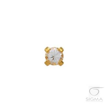 System75 Cubic Zirconia złota 3mm, złoto 18K