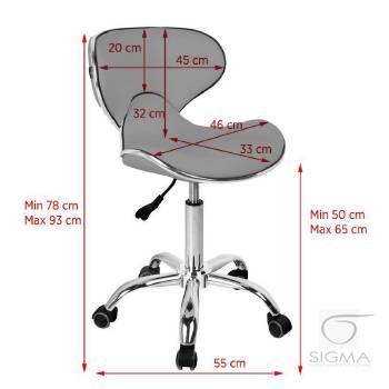 Gabbiano taboret kosmetyczny Q-4599 szary