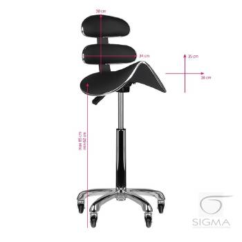 Taboret kosmet. roll speed AM-880 czarny,wysoki