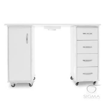 Biurko 2027 ZP białe, dwie szafki