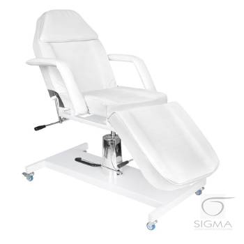 Fotel kosmetyczny Basic 210 biały na kółkach