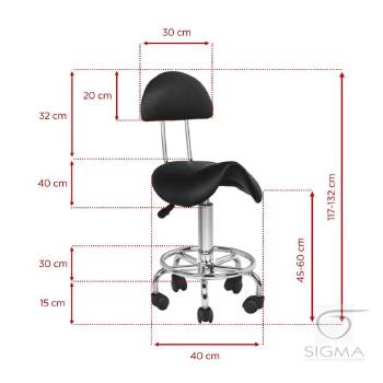 Taboret kosmetyczny 6001 czarny