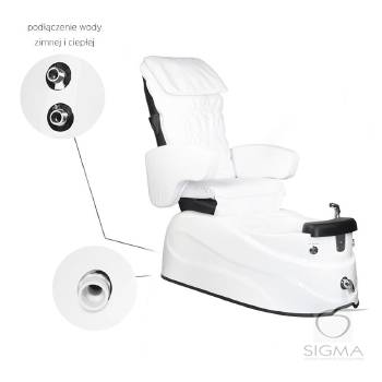 Fotel pedicure SPA AS-122 biały z funkcją masażu