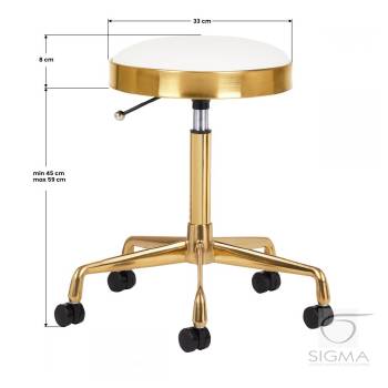 Taboret kosmetyczny H7 złoty biały