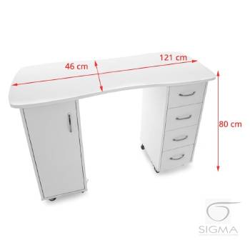 Biurko 2027 BP białe, dwie szafki