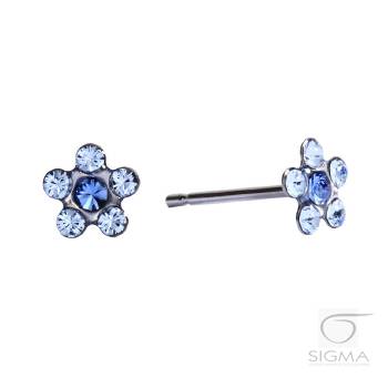 System75 stokrotka srebrna 1 szafir+5 jasny szafir