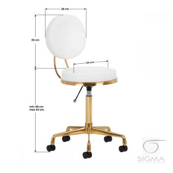 Taboret kosmetyczny H5 złoto biały