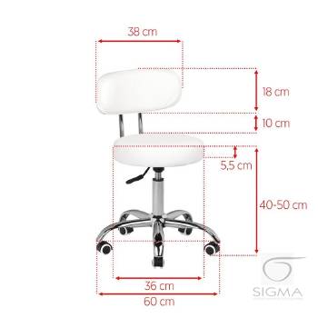 Taboret kosmetyczny do pedicure A-007 biały