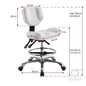 Taboret kosmetyczny A-4299 biały
