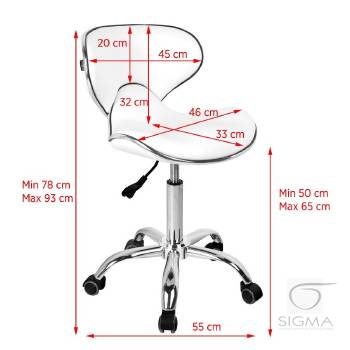 Taboret kosmetyczny Gabbiano Q-4599 biały