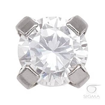 System75 Cubic Zirconia srebrna 3mm, złoto 14K